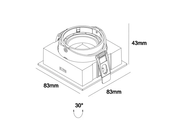 GU10 Recessed Square Light , Energy Efficient Square GU10 Lighting , adjustable GU10 downlight Supplier | Sincerelux